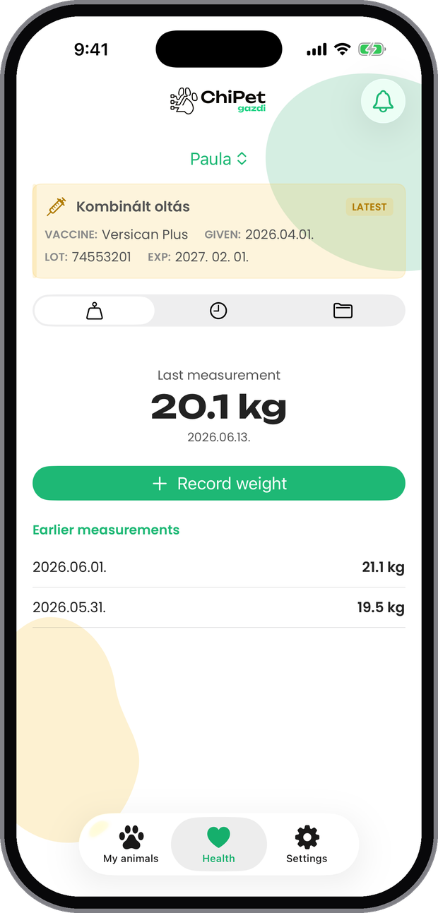 Weight tracking