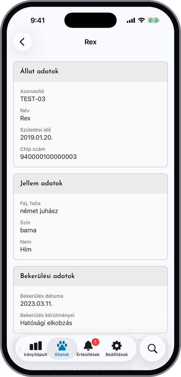 Részletes adatlap