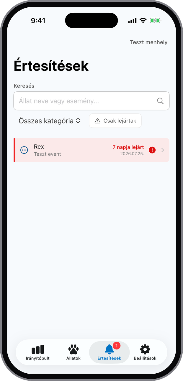 Lejáró események figyelése